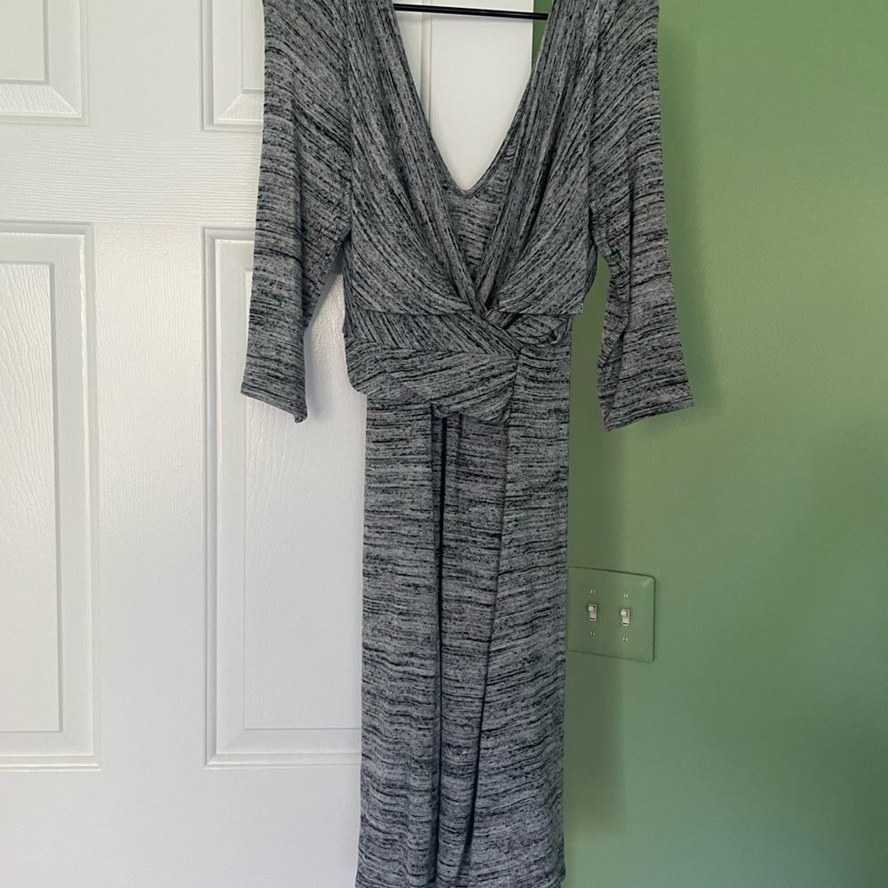 Amadi via Anthropologie Sz Large Grey Knit Dress - Picture 3 of 4